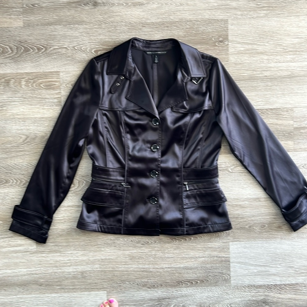 WHBM Black Satin Jacket Blazer